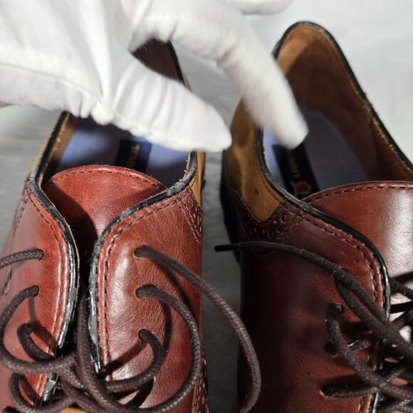 RARE Vintage 1985 TOMMY HILFIGUER Old Stock Brown Leather Oxford Shoes Men's 12M - Picture 16 of 17